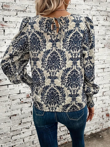 Edda - Krawatten-Top mit Blumendruck
