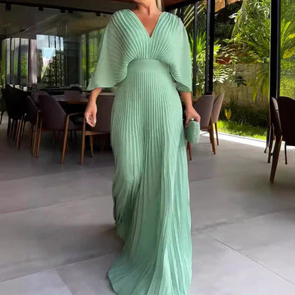 Ella - Schwebendes Rippenkleid Mit V-Ausschnitt