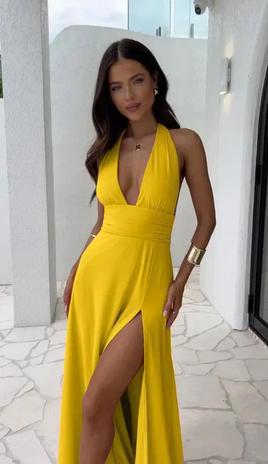 Famke - Elegantes Kleid Mit V-Ausschnitt