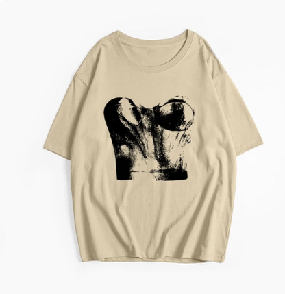 Dorothea - Hirsionsan Harajuku T-Shirt mit Grafikdruck