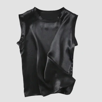 Griseldis - Ärmelloses Seidensatin-Top