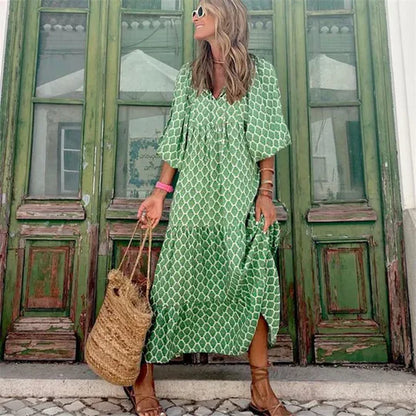 Theresa - Boho Langes Kleid