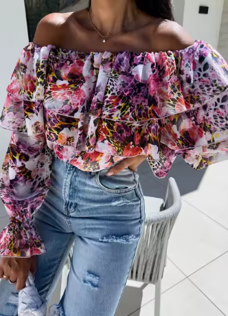Thalia - Autumn Off-Shoulder Long Sleeves Fashion