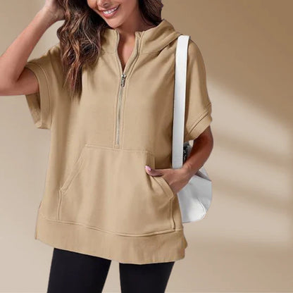 Valentin - Damen Sweatshirt mit halbem Reißverschluss