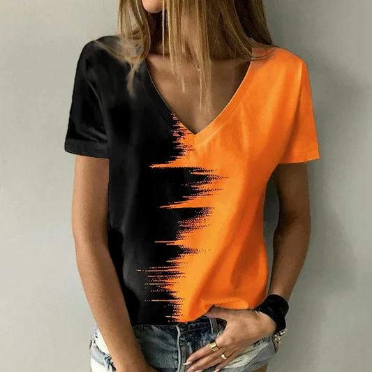 Betty - T-Shirt Mit V-Ausschnitt Und Kurzen Ärmeln