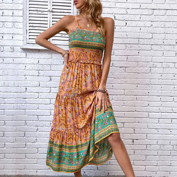 Korinna - Bohème-Kleid mit Rüschendetail