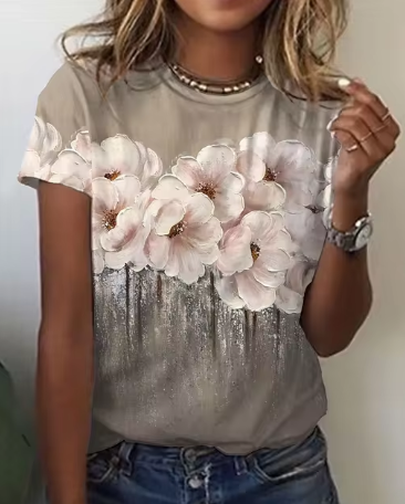 Toni - Koreanische Damen 3d Rose Floral Muster