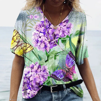 Naomi - Hemd Mit Schmetterlings-Blumenprint