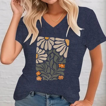 Tabitha -  Vintage Blumen Illustration Shirt