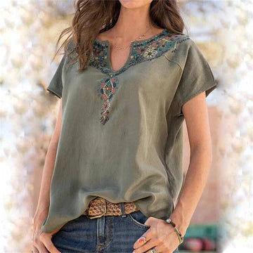 Ulmaida - Geblümte Boho-Bluse