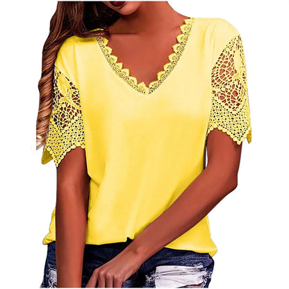 Nurfaiza - Vintage Mode Spitze Trendy Damen T-Shirts