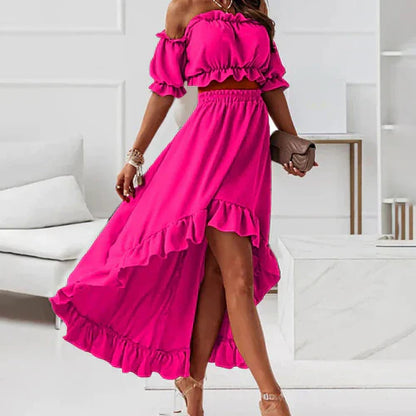 Birgitta - Elegantes Rüschenkleid-Set