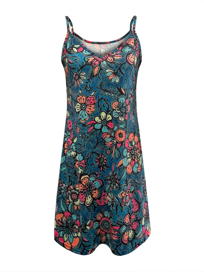 Hana – Ärmelloses Cami-Sommerkleid mit Blumendruck