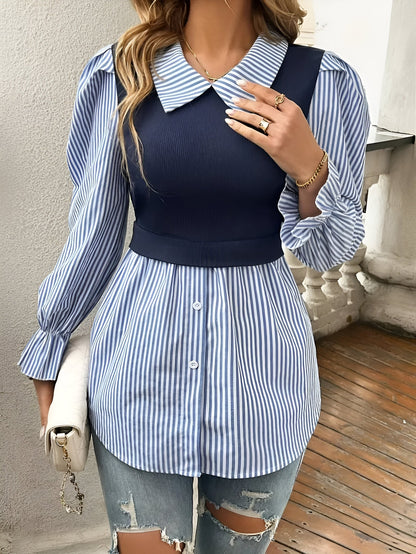 Greta | Stylische Bluse mit Blockstreifen