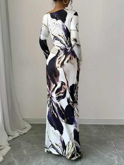 Kristiana | Elegantes Off-Shoulder Bodycon Kleid mit Blumenmuster
