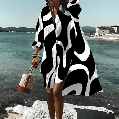 Era - Unique Print Knielanges Kleid
