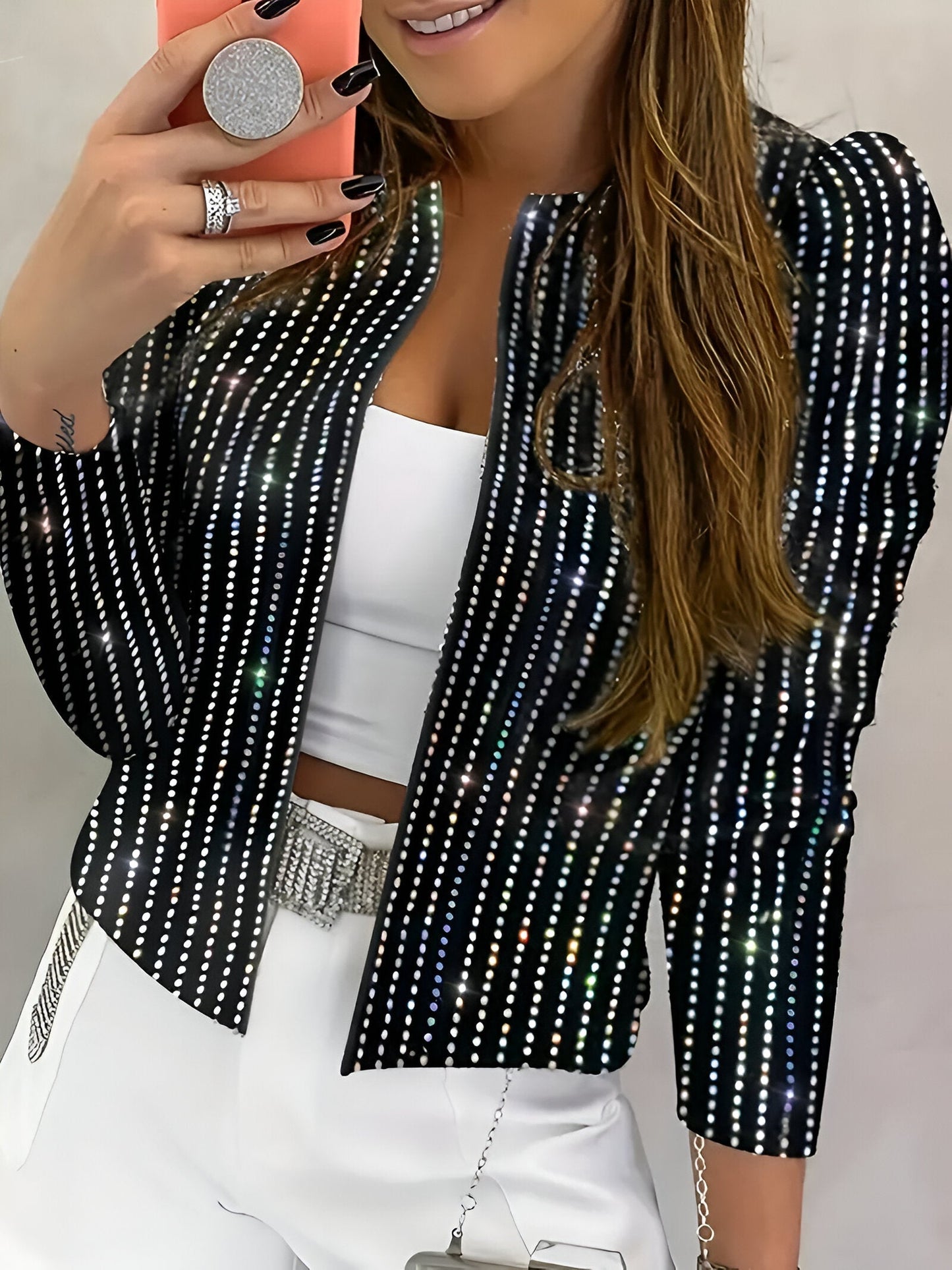 Regina | Luxuriöse Shimmer Paillettenjacke