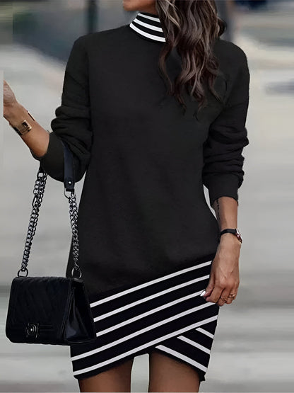 Delphina | Casual High-Collar Mini-Kleid