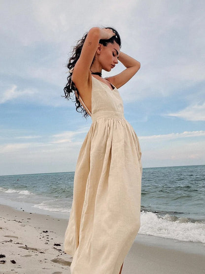 Madleine | Langes Leinen Sommerkleid für Damen