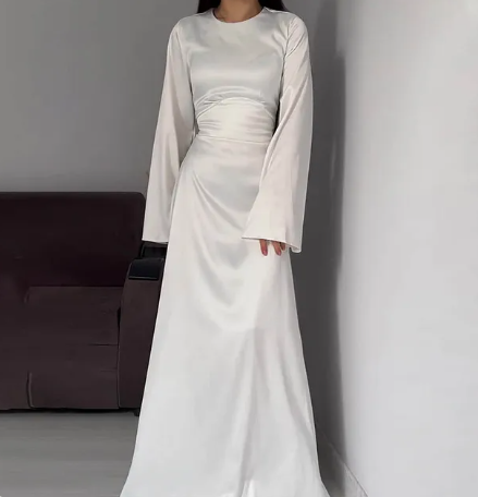 Irma - 2024 Damen Satin Lange Kleider Sexy Spitze