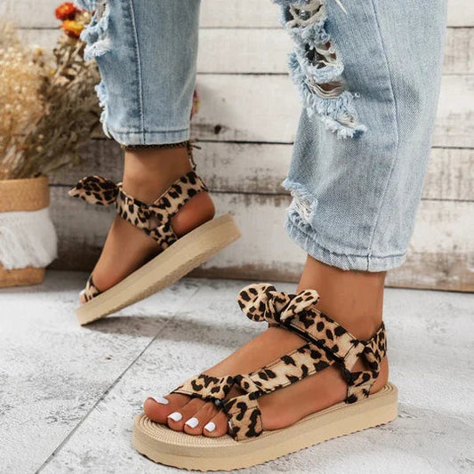 Yvette Joy - Damen Sandalen mit Leopardenmuster