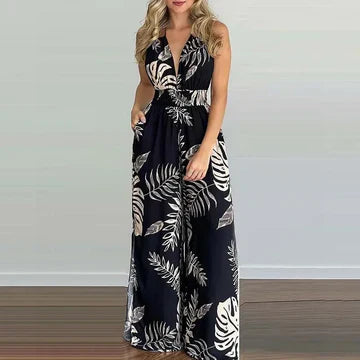 Lorena - Rückenfreier taillierter Jumpsuit