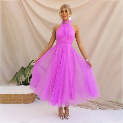 Daphne 2 - Netzkleid Mit Hohem Halsausschnitt