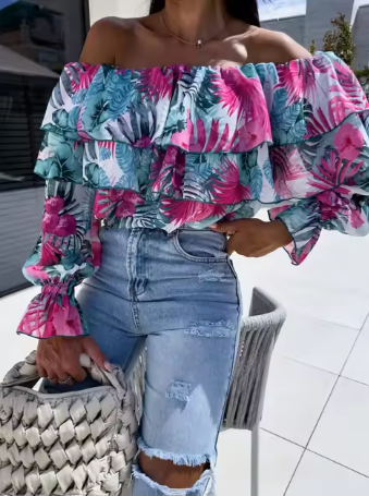 Thalia - Autumn Off-Shoulder Long Sleeves Fashion