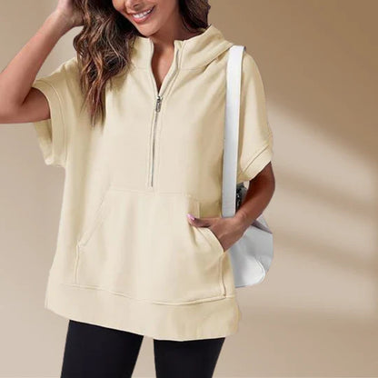 Valentin - Damen Sweatshirt mit halbem Reißverschluss