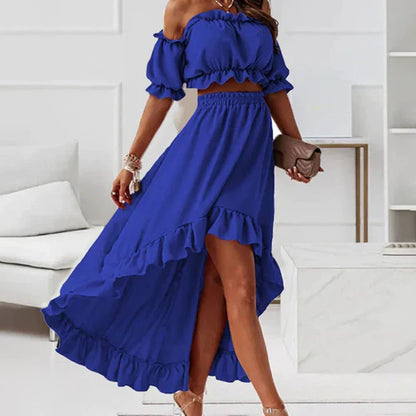 Birgitta - Elegantes Rüschenkleid-Set