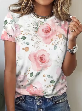 Tove - Koreanische Damen 3d Rose Floral Muster