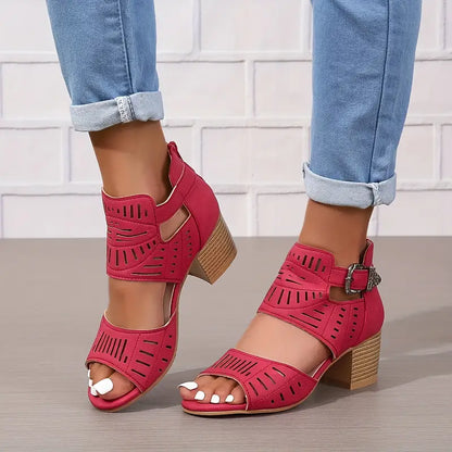 Nala - Damen-Sandalen mit klobigen Absätzen
