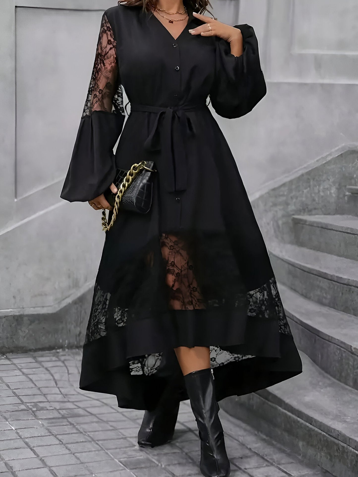 Abella | Elegantes Damenkleid mit V-Ausschnitt