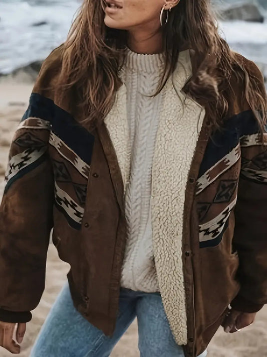 Eike | Aztec Snap Front Sherpa isolierte Jacke