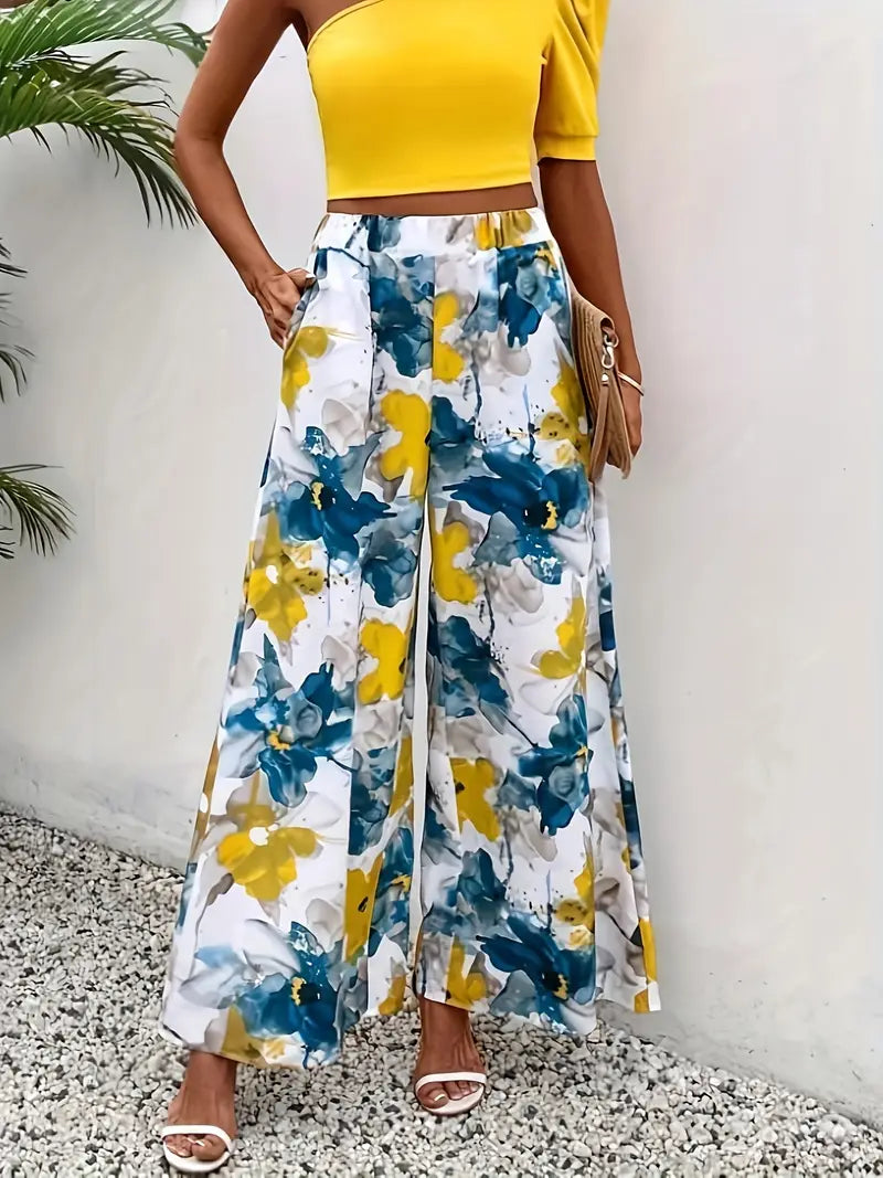 Juliet | Weite Blumenmuster-Hose