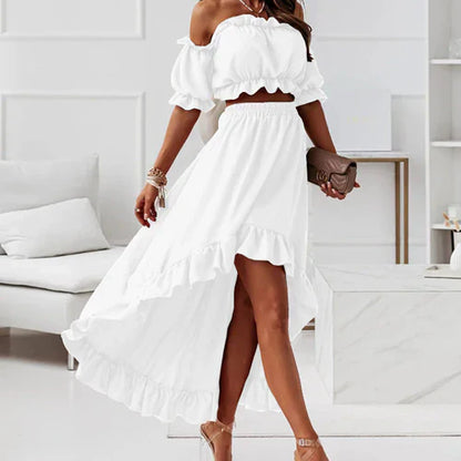 Birgitta - Elegantes Rüschenkleid-Set