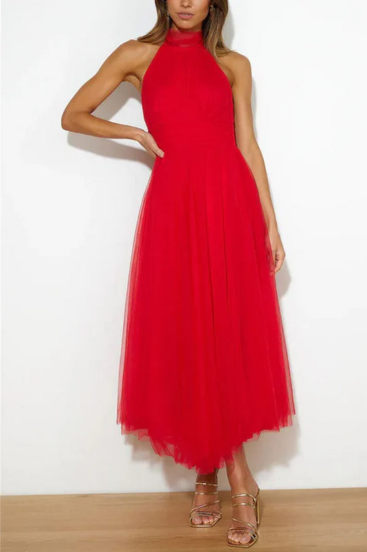 Bertha - Elegantes Rückenfreies Trägerkleid