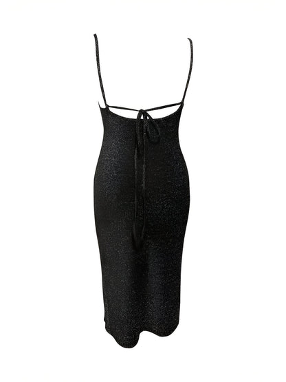 Eglantine | Schimmerndes Cami Kleid mit Schlitzsaum