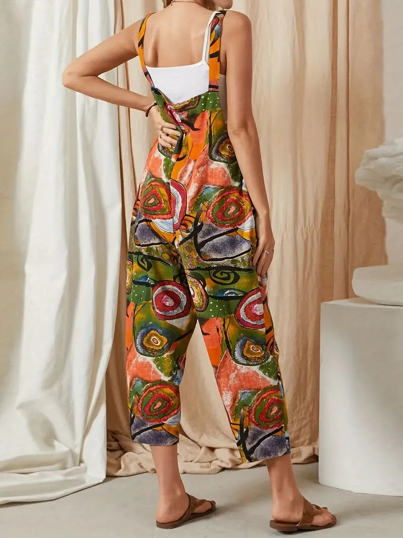 Lassie – Overall mit abstraktem Print, Overall mit Knöpfen