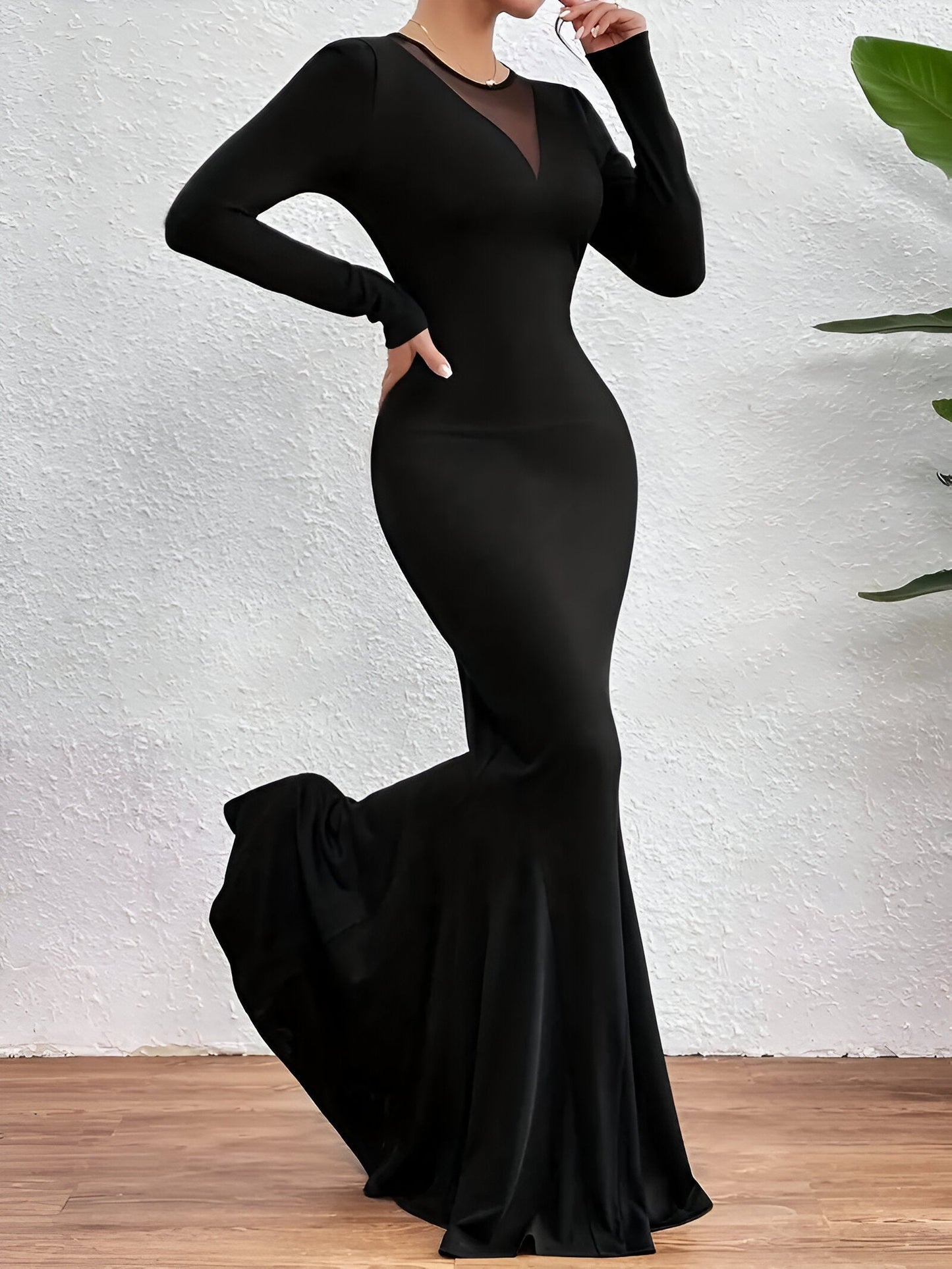 Federica | Elegantes Langärmeliges Mermaid-Maxikleid