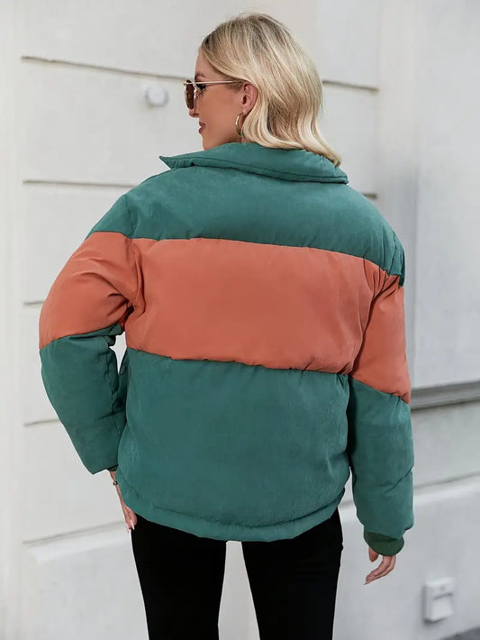 Taylor | Color Block Puffy Coat