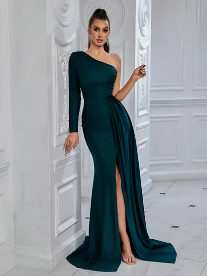 Esmeralda | Elegantes Drapiertes Seidenabendkleid