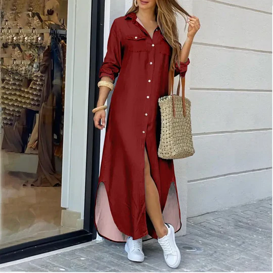 Valkyrie - Lässiges Langes Hemdkleid