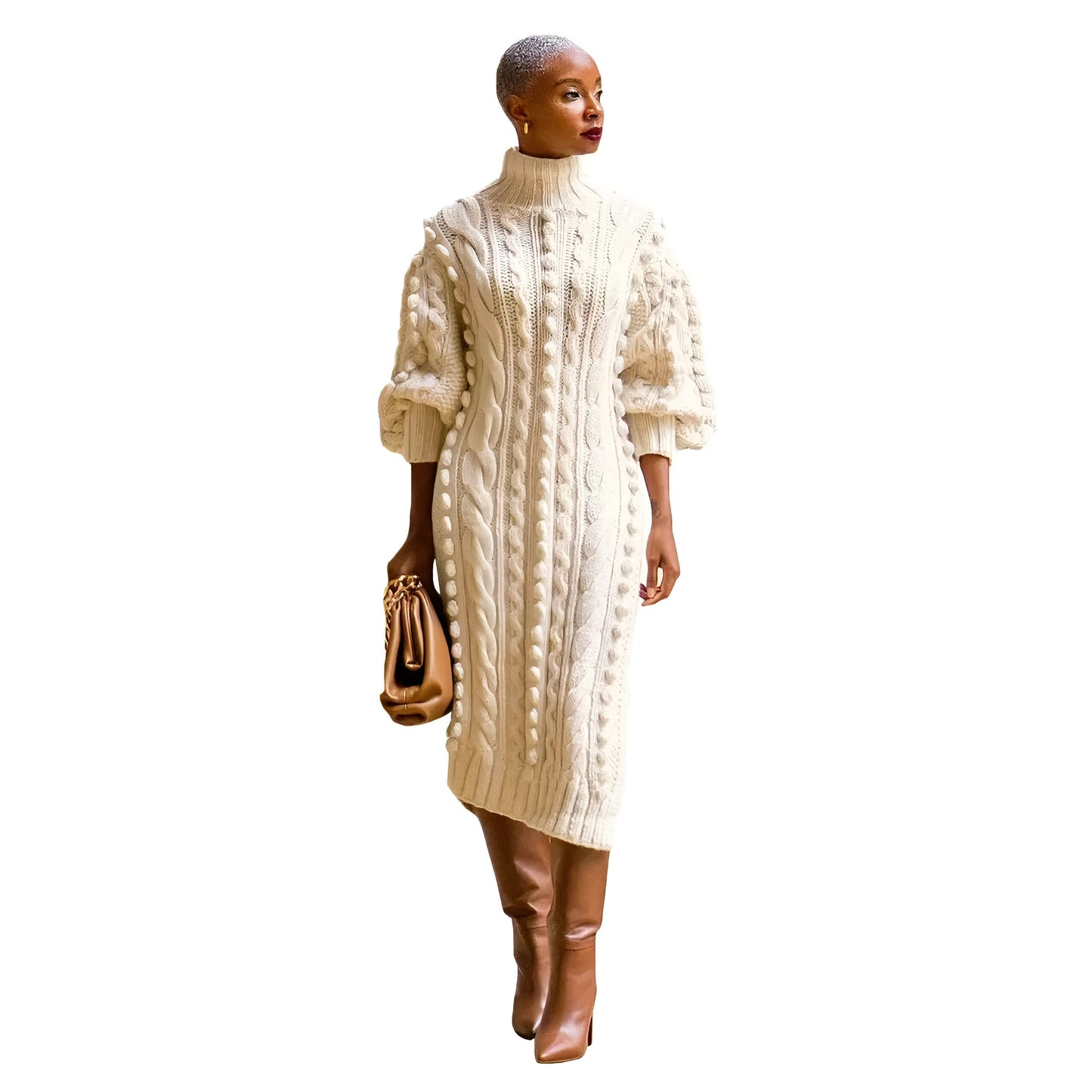 Jacinta | Sexy Strickkleid mit hohem Schlitz