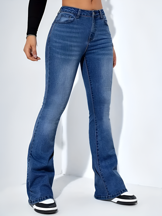 Ivka | High-Waist Flare Stretch Mustache Jeans