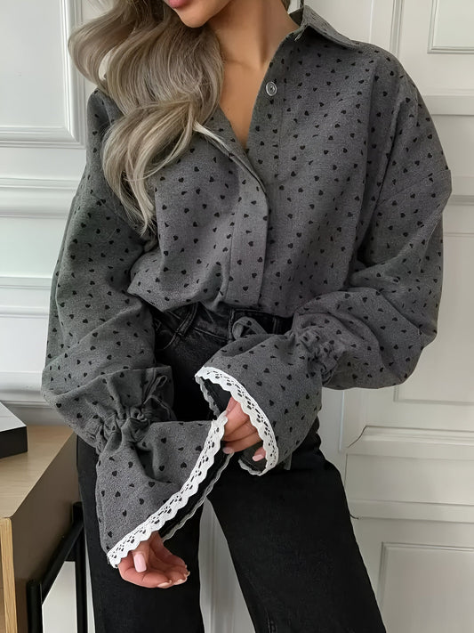 Odette | Stylisches Shirt mit Herzprint für Frühling & Herbst
