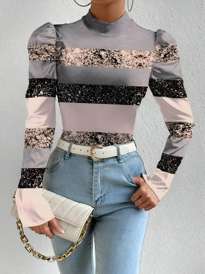Florinda | Bluse mit Floral Print und Stehkragen