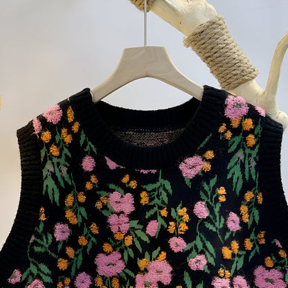 Hariette | Koreanischer Stil Pink Peach Blossom Strickweste