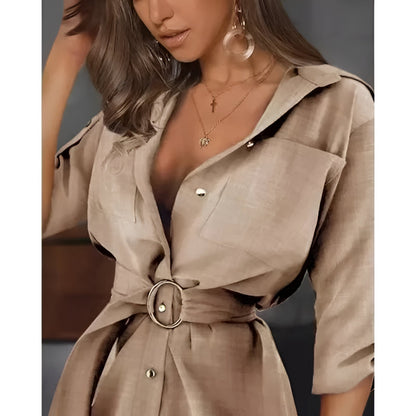 Ladina | Stylisches Lace-Up Shirtkleid