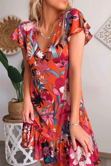 Anvi - Geblümtes Kleid mit Rüsche
